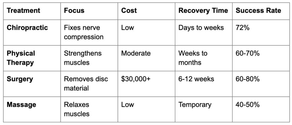 Chiropractic vs. Other Treatments