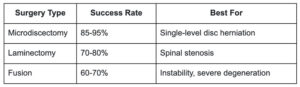 Effectiveness of Spinal Surgery